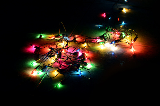 karácsonyi fények az éjszakában - Fotó, kép