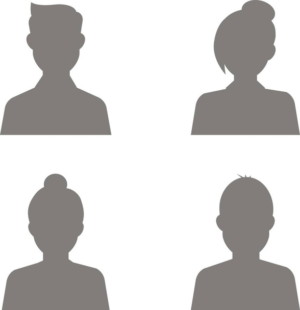 Kézzel rajzolt Avatar profil ikon (vagy portré ikon), beleértve a férfi és a nő. Felhasználó lapos avatar ikon, jel, profil emberek szimbólum - Vektor, kép