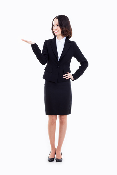 Asian business woman indicate blank space - Photo, Image