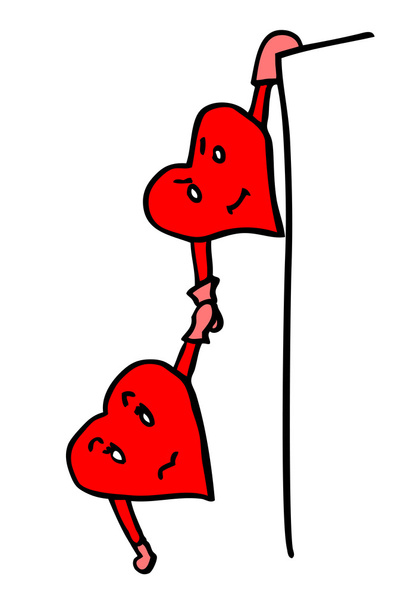 危険にさらされてのバレンタインの心 - ベクター画像