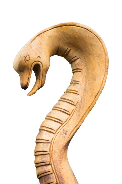 Serpiente cobra de madera de pie de pie
 - Foto, Imagen