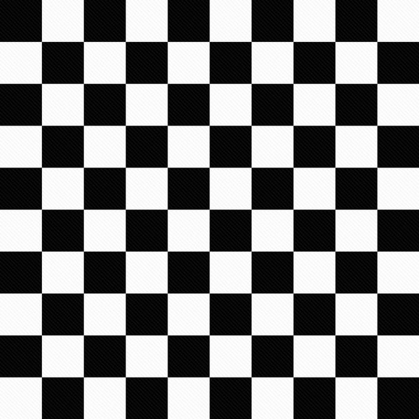 Black and White Checkers on Textured Fabric Background - Photo, Image