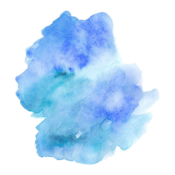 Акварель абстрактный фон всплеск краски, синее пятно
 - Фото, изображение