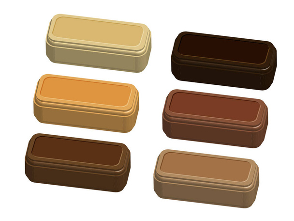шматочки шоколаду ізольовані на білому тлі
  - Вектор, зображення
