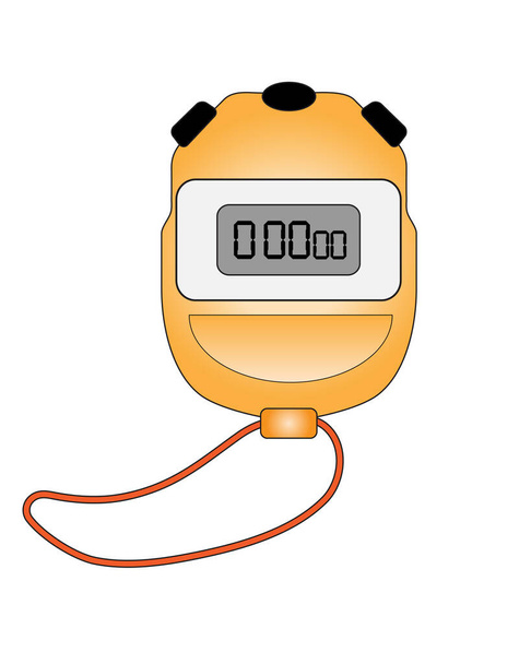 Digitális Orange Stopwatch elszigetelt fehér háttér - Vektor, kép