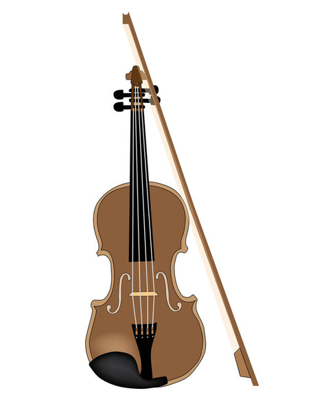 Traditional Violin / Cello and bow (vector) - Vector, Image