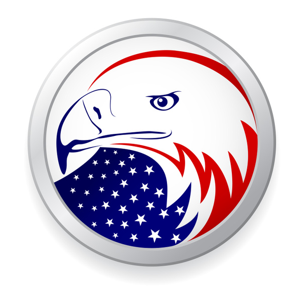 αετός με αμερικανική σημαία - Φωτογραφία, εικόνα