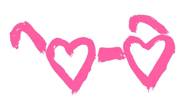 Heart shaped glasses. Sketch element for romantic design. Suitable for valentine day card design. - Vector, Imagen