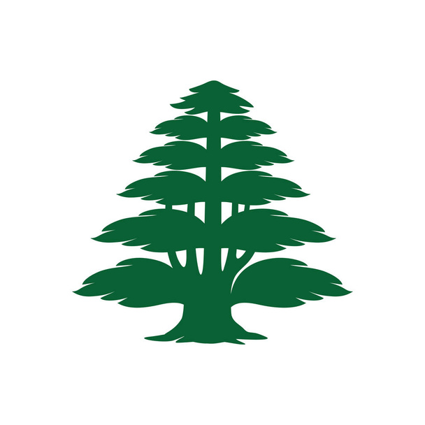 Sílhueta vetorial do cedrus libani isolada sobre fundo branco. Pode ser usado como logotipo, símbolo ou ícone em design, ilustração, cartaz, banner, etc. Ilustração vetorial
. - Vetor, Imagem