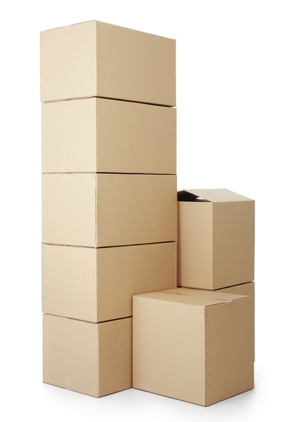 piles of cardboard boxes - Fotoğraf, Görsel