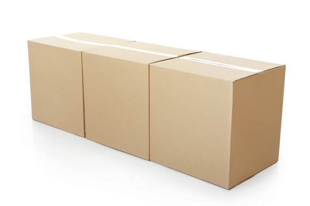 three Closed cardboard box - Photo, Image