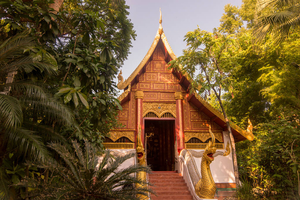 the Wat Phra Kaew Temple in the city of Chiang Rai in North Thailand.   Thailand, Chiang Rai, November, 2019 - Φωτογραφία, εικόνα