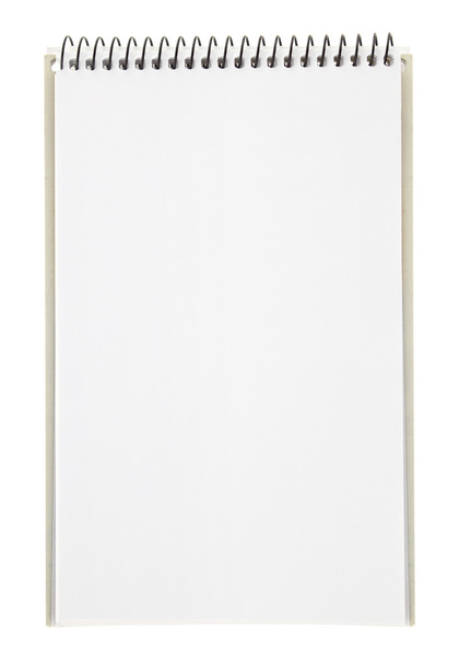 Cuaderno en blanco con espiral aislada en blanco
 - Foto, Imagen