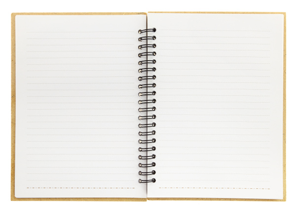 ένα ανοιχτό κενό σημειωματάριο με σπείρα που απομονώνονται σε λευκό - Φωτογραφία, εικόνα