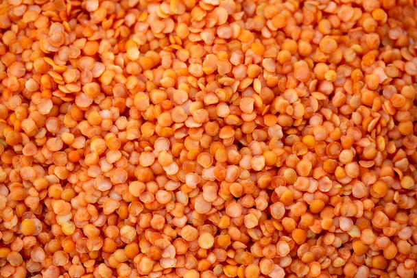 raw red lentil background texture. top view - Photo, Image