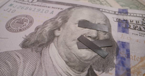 Anti democratic concept with American dollar bills - Photo, Image
