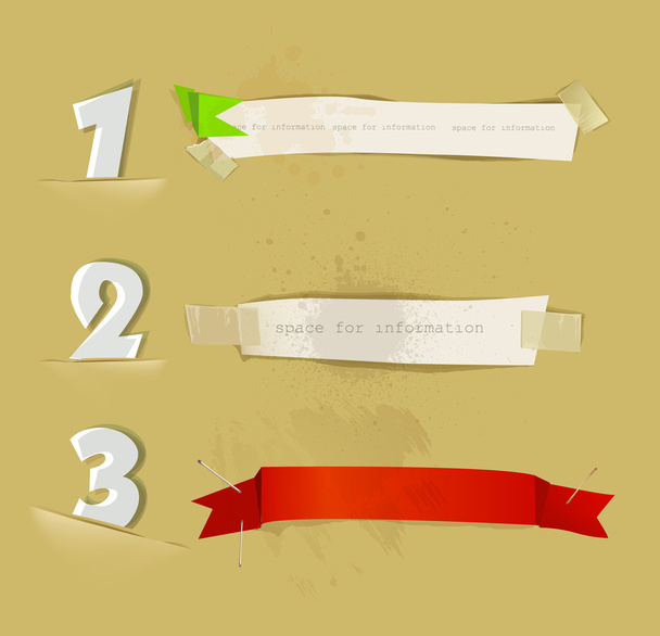 Рваные бумажные фоновые и бумажные номера наклеек
 - Вектор,изображение