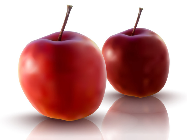 vektorillusztráció vörös almákról - Vektor, kép