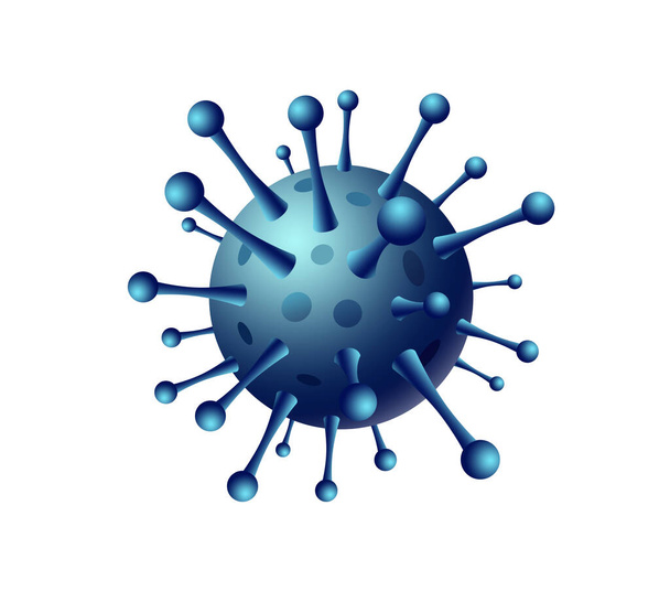 Το μοντέλο του κορωνοϊού ή του άλλου ιού στο λευκό φόντο. 3D εικόνες - Φωτογραφία, εικόνα