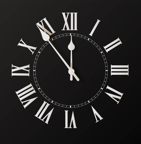 Horloge ronde isolée sur fond blanc. Concept minimal. Pose plate. Illustration vectorielle
 - Vecteur, image
