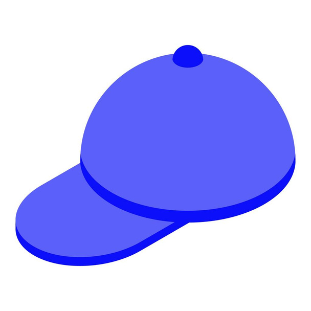 Blue baseball cap icon, isometric style - ベクター画像