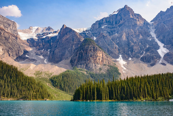 Moraine Gölü, Ten Peaks Vadisi, Louise Gölü, Banff Ulusal Parkı, Canadian Rockies, Alberta, Kanada - Fotoğraf, Görsel