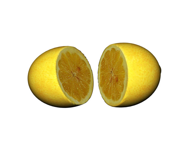 zure gele citroen in tweeën gedeeld - Foto, afbeelding