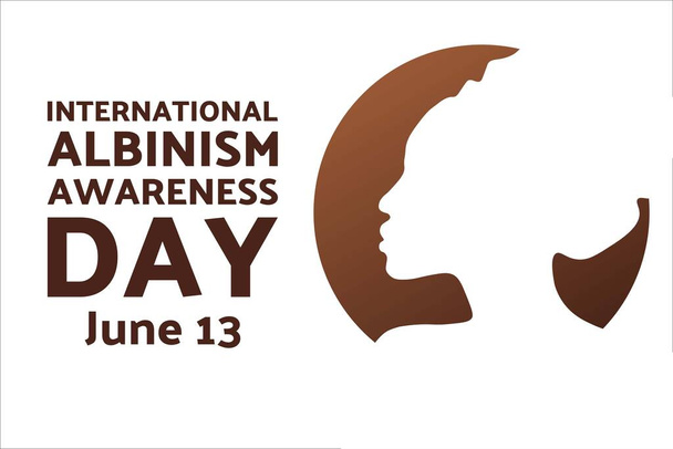 International Albinism Awareness Day. June 13. Holiday concept. Template for background, banner, card, poster with text inscription. Vector EPS10 illustration. - Vector, Image