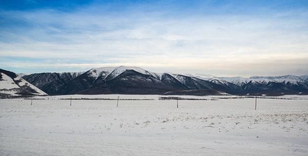 View of Altay mountains in the winter, Siberia, Russia - Foto, Imagem