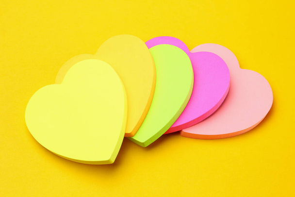 Many blank heart shaped stickers with space for text. The main symbol of love. Background - Fotó, kép