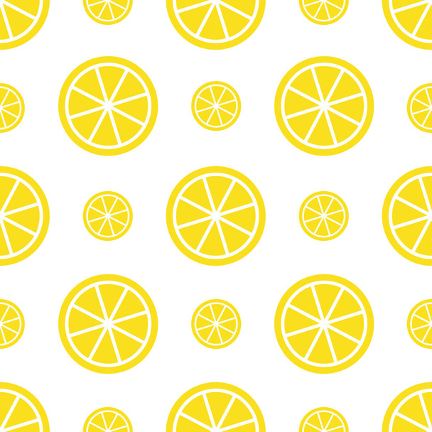 Vector seamless lemon pattern. Bright yellow fruit background - Vecteur, image