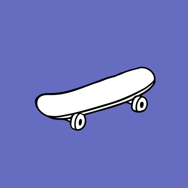 Skateboard-Doodle-Symbol, Vektorfarbabbildung - Vektor, Bild