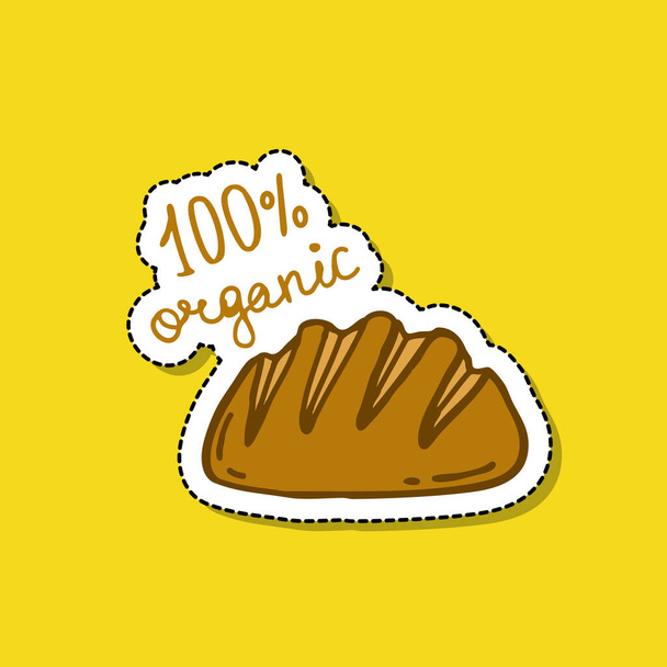 bread doodle icon, sticker, vector color illustration - Vector, Image
