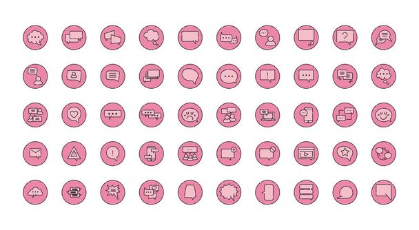 Návrhy ikon stylu výplně komunikačních bublin - Vektor, obrázek