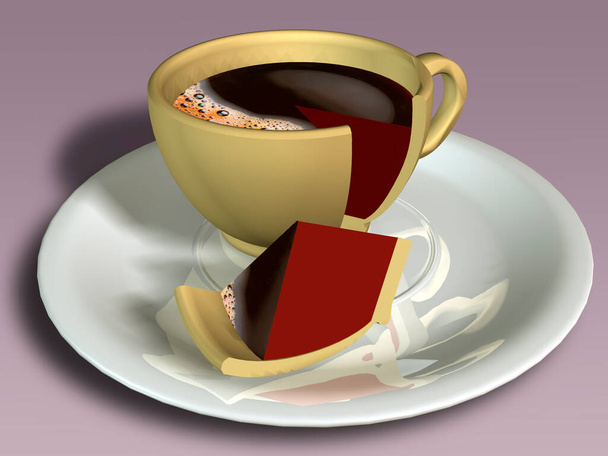 Coupe, café, tranché. rendu 3D
. - Photo, image