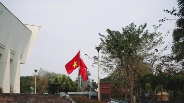 Vietnam vlaggen. Hanoi, Vietnam - Video