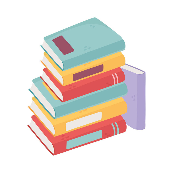pila de libros estudio leer literatura aislado icono de diseño
 - Vector, imagen