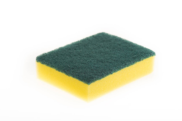 Dishwashing sponge isolated white background - Photo, Image