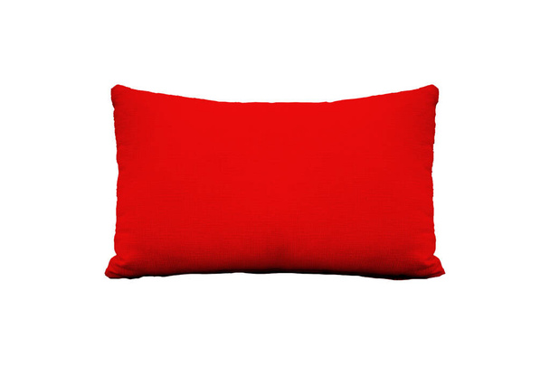Cuscino rosso, isolato su sfondo bianco. concetto di camera da letto e vacanza
 - Foto, immagini