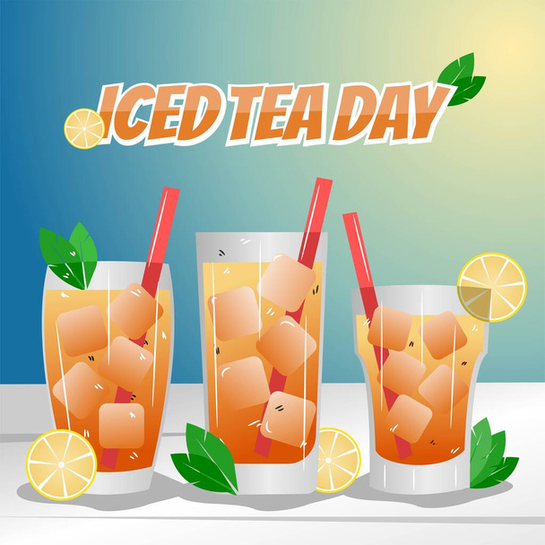 Nationale Iced Tea Day Vector Illustratie - Vector, afbeelding