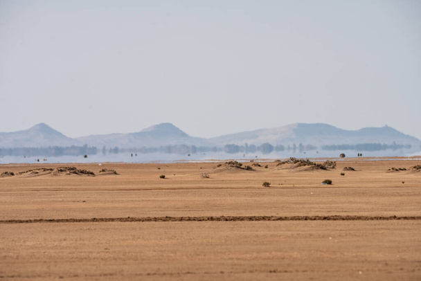 A part of the salt lake desert in tunisia,chott el jerid - Photo, image