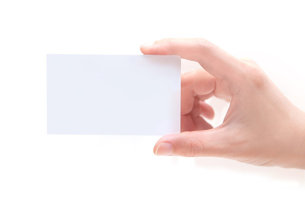 Blank Business Card In Hand - Photo, Image