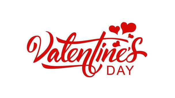 Happy Valentine's Day hand drawn lettering. Ready text for print design. - Vector, Image