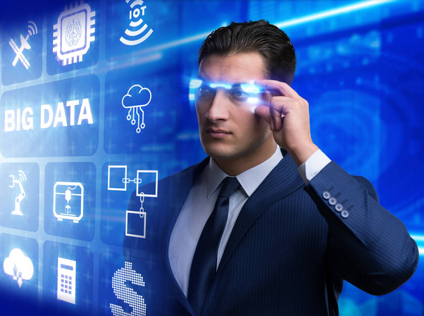 Big data modern computing concept with businessman - Photo, Image