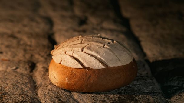 Concha recouvert de chocolat, pain mexicain fait dans un four en pierre
 - Photo, image