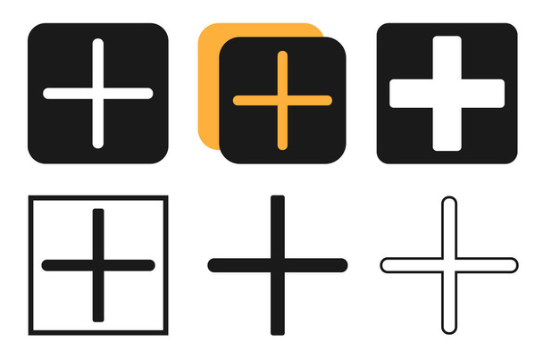 Aggiungi l'icona imposta l'illustrazione vettoriale piatta, più l'icona imposta - vettoriale
 - Vettoriali, immagini