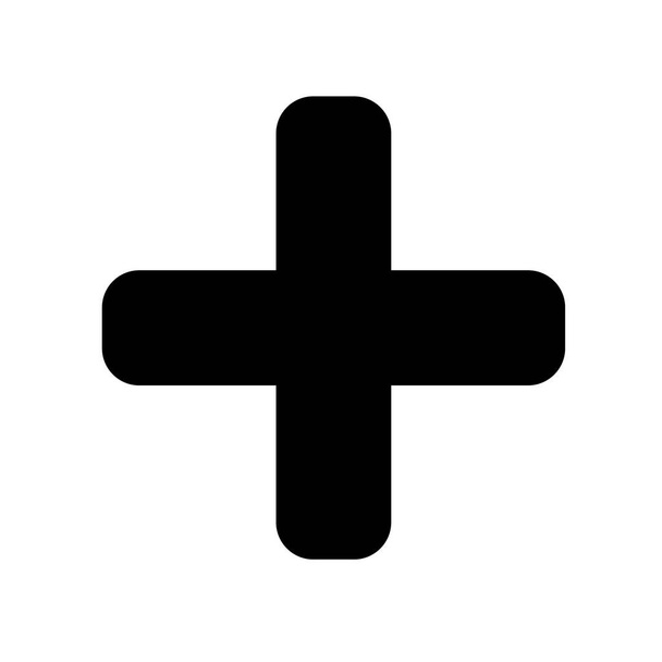 Ícone de adição preto, além de ícone ilustração vetorial em fundo branco - Vetor
 - Vetor, Imagem