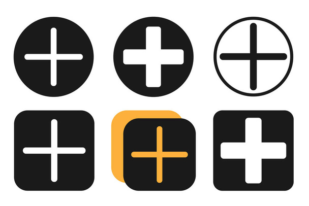 Añadir Icon Set Vector Illustration Design, Conjuntos de iconos planos - Vector
 - Vector, Imagen