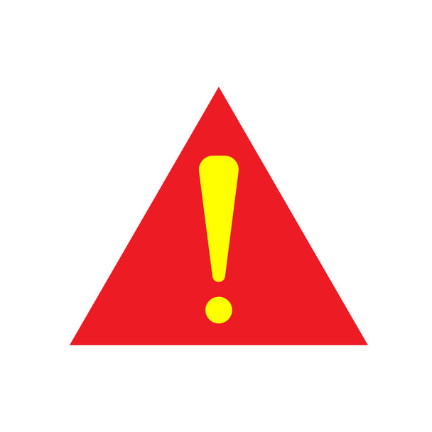 Vörös Figyelem ikon, a figyelem lapos illusztrációja, Veszély ikon - Vektor, kép