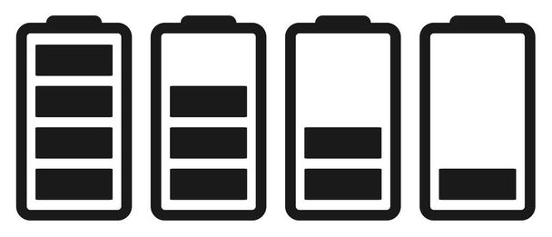 Full Battery Icon Vector Design, Flat Battery Icon - вектор
 - Вектор,изображение